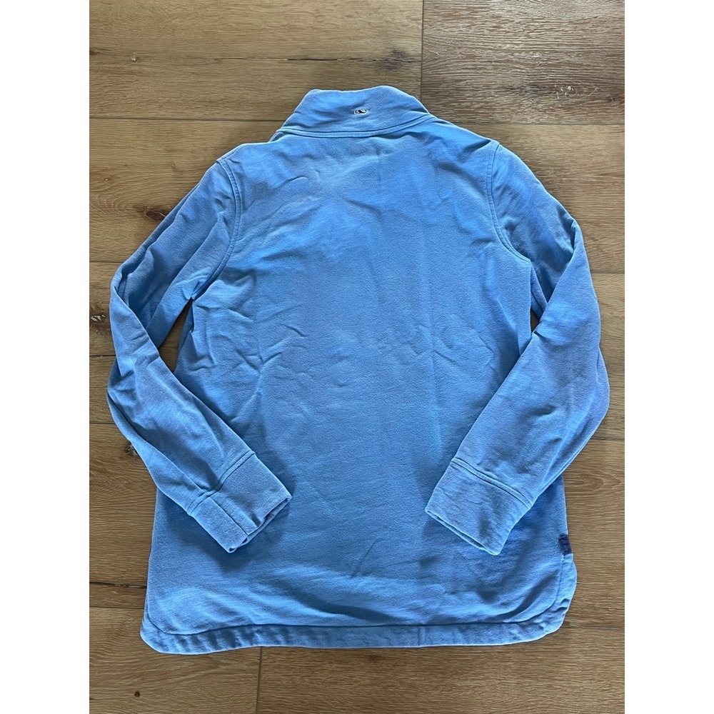 Vineyard Vines Womens Quarter Zip Pullover Light Blue Whale Logo Sweatshirt M - Picture 5 of 5